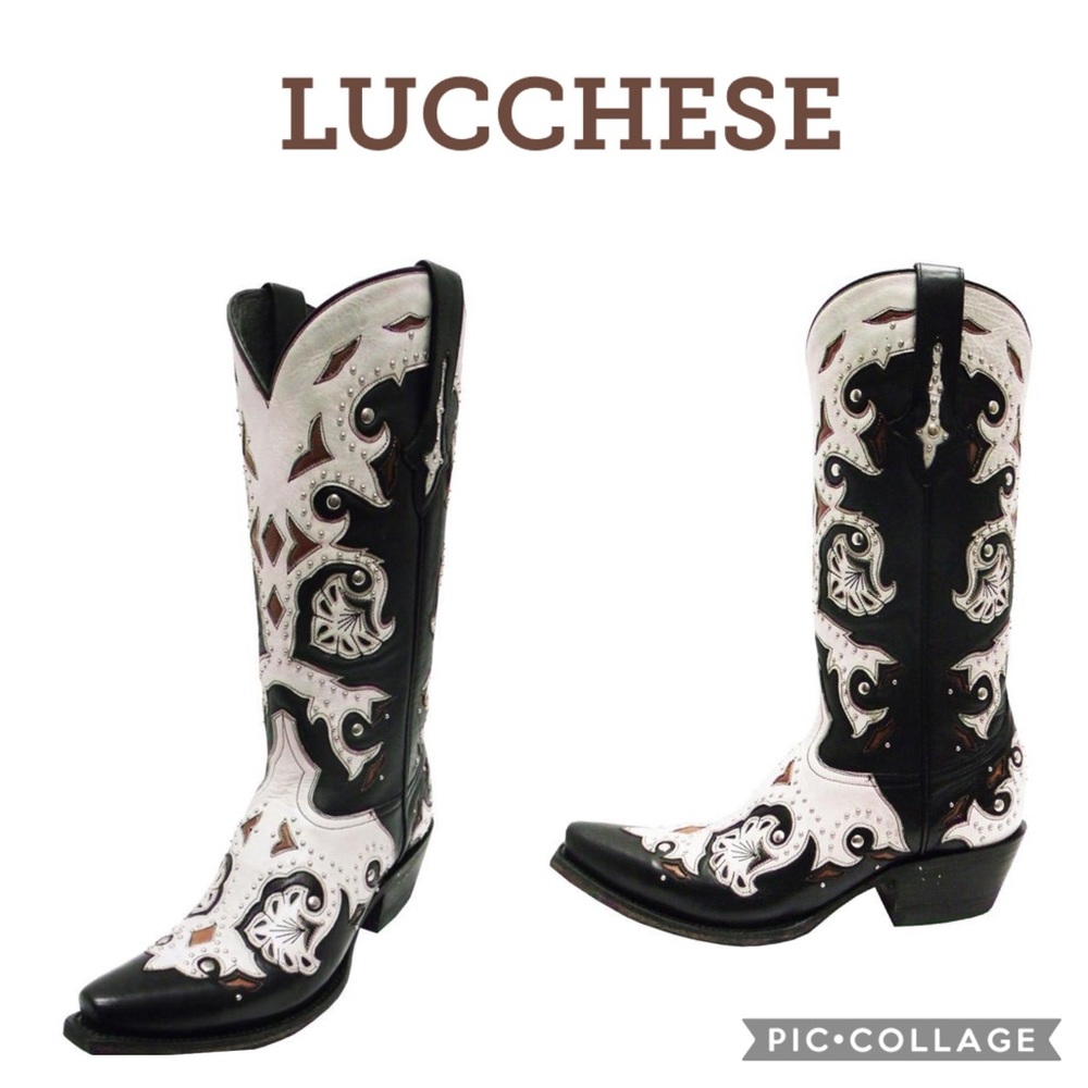 LUCCHESE Ladies Black Studded Scarlette Si…